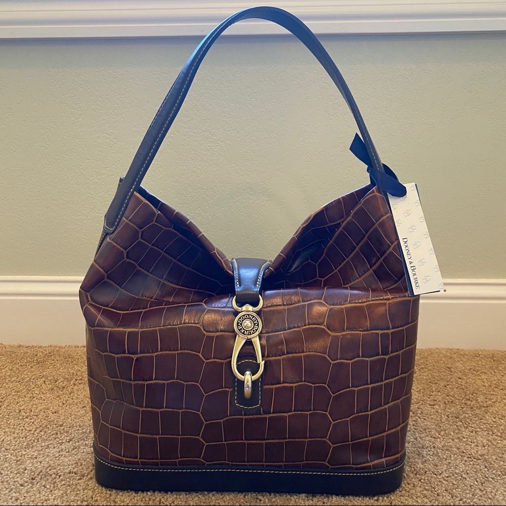 Dooney & Bourke Croco Logo Lock Sac NWT